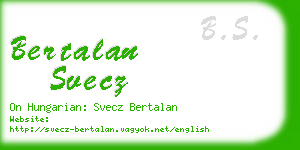 bertalan svecz business card